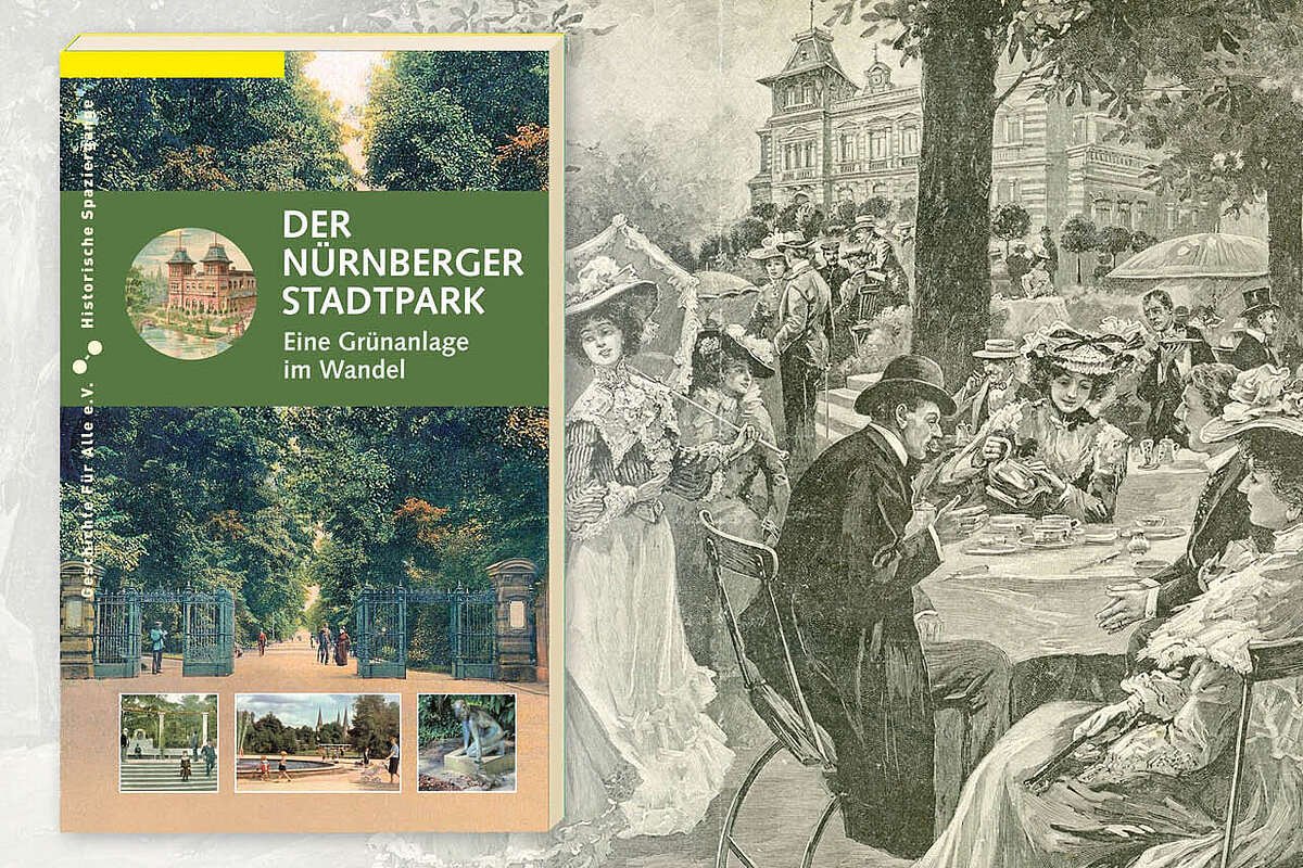 Historischer_Spaziergang_Stadtpark_2024 Cover der Publikation 'Der Nürnberger Stadtpark' von 2024